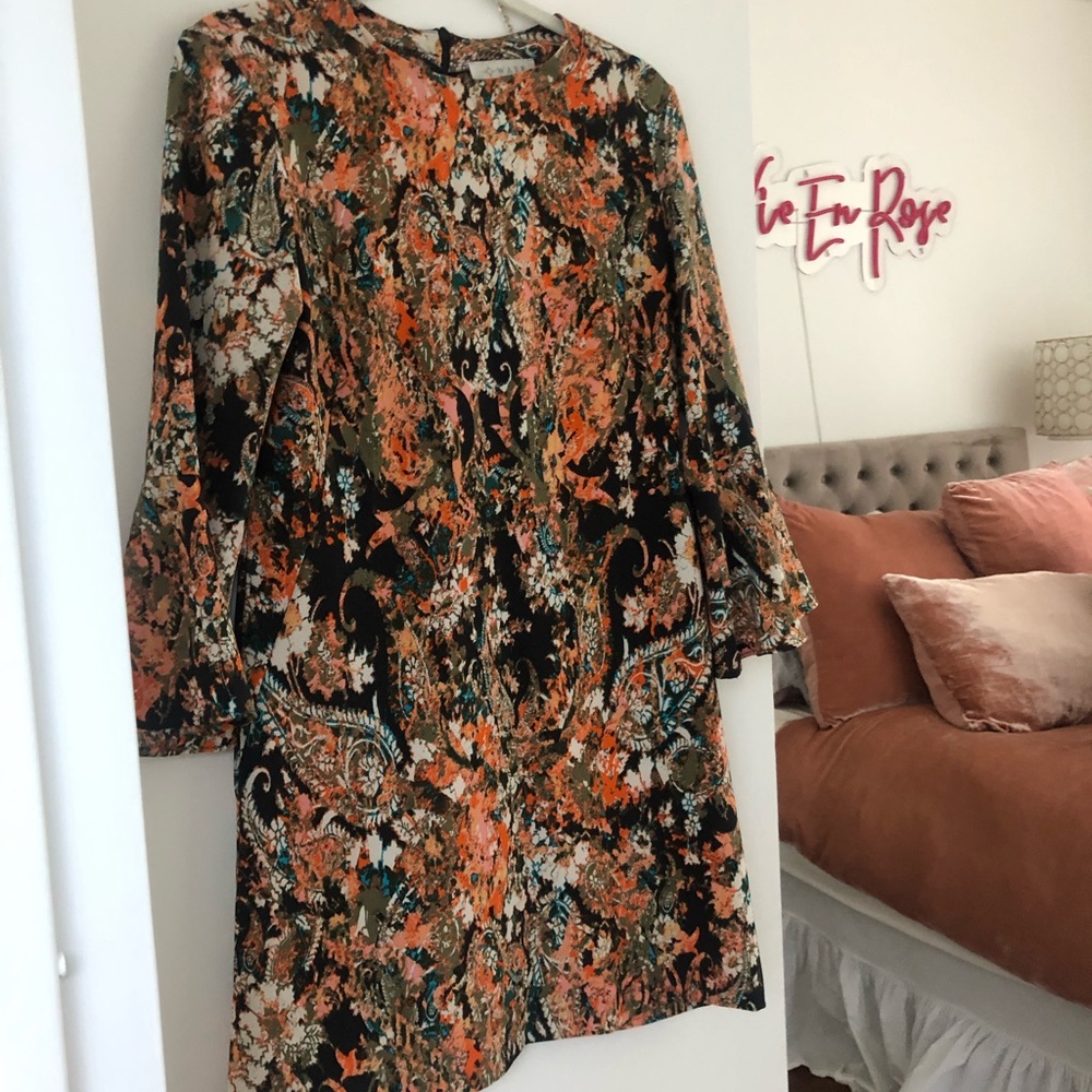 Fall print mini dress